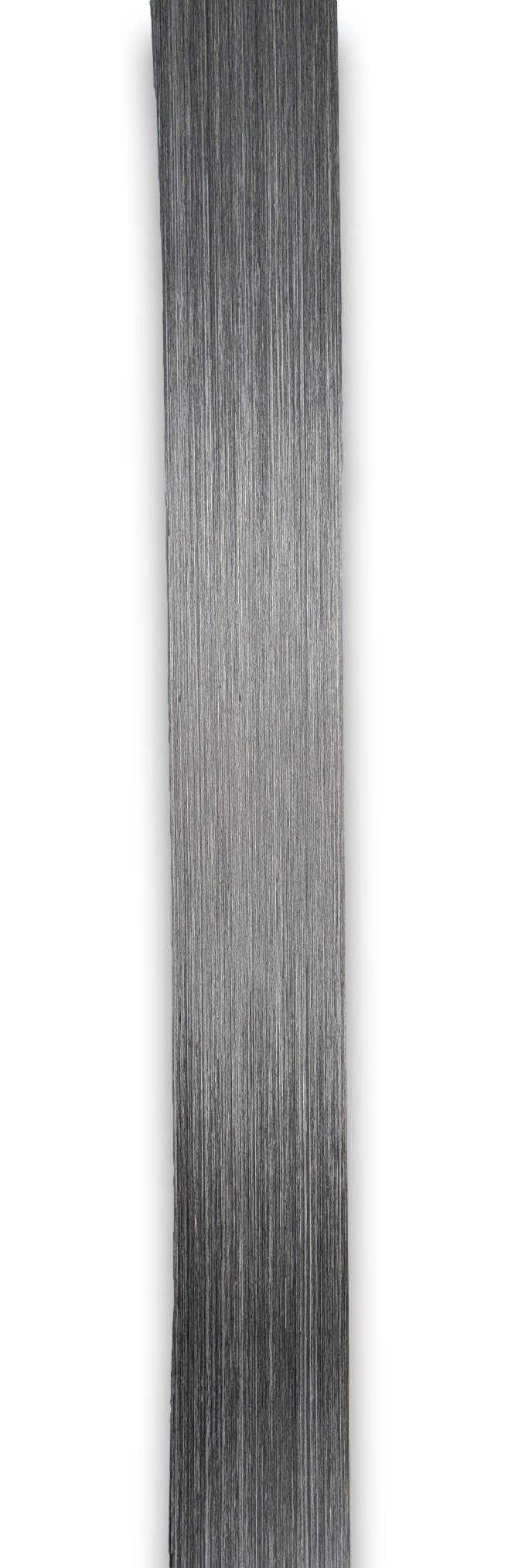 Smalle strook geverfd antraciet designfineer 210x20 cm met fijne houtstructuur, ideaal voor marqueterie of creatieve houtprojecten.